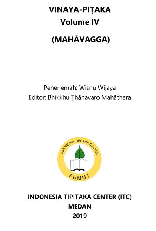Kitab Vinaya-Piṭaka Volume IV (Mahavagga)